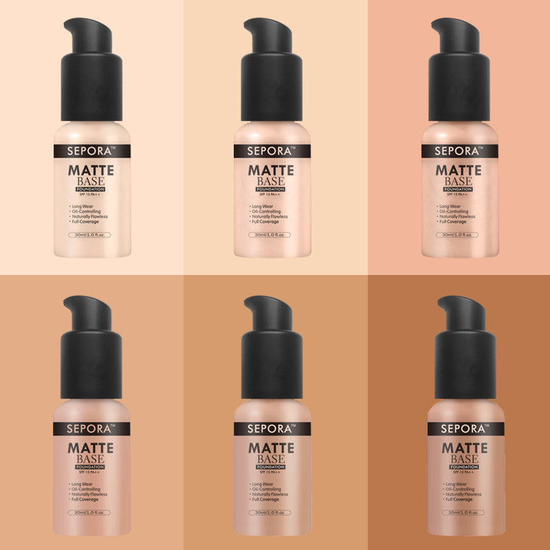 Sepora Isolate Waterproof Natural Concealer Base Makeup Matte Liquid Foundation Oil Control Foundation Cream