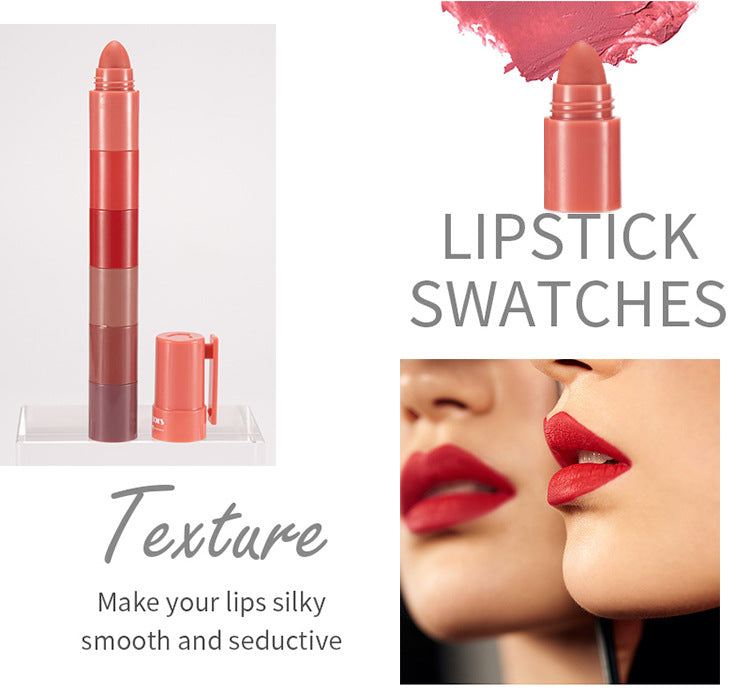 Fit Colors 6 Sections Of Misty Velvet Show Color And Do Not Touch Cup Lip Gloss Lipstick Pen