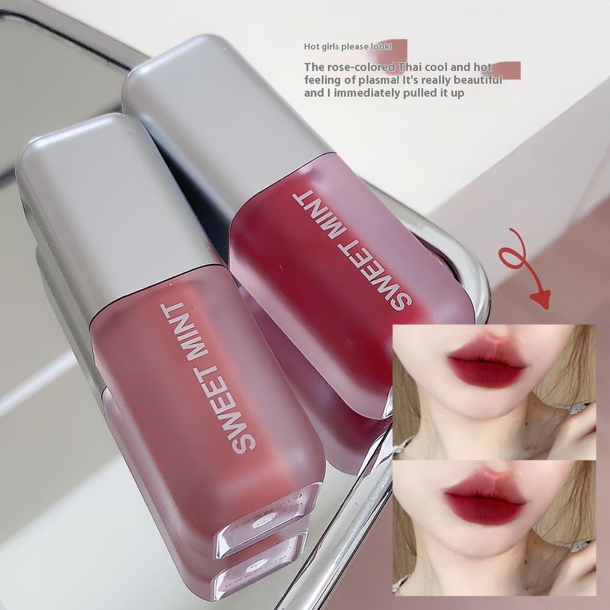 Sweet Mint Velvet Lip Lacquer Matte Finish Long Lasting And Does Not Fade No Stain On Cup Lip Mud