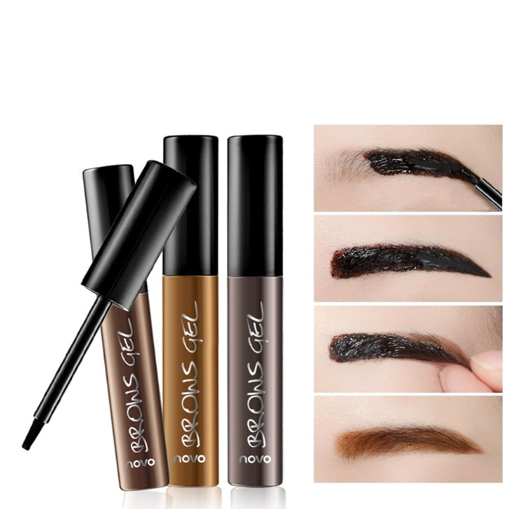 NOVO Peel Off Brown Black Eye Brow Tattoo Tint Waterproof Long-lasting Professional Eyebrow Gel Cream Mascara Eye Makeup Cosmetics