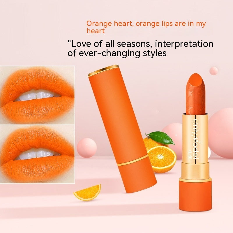 Only Model Carrot Orange Nourishing Lipstick Not Easy To Fade