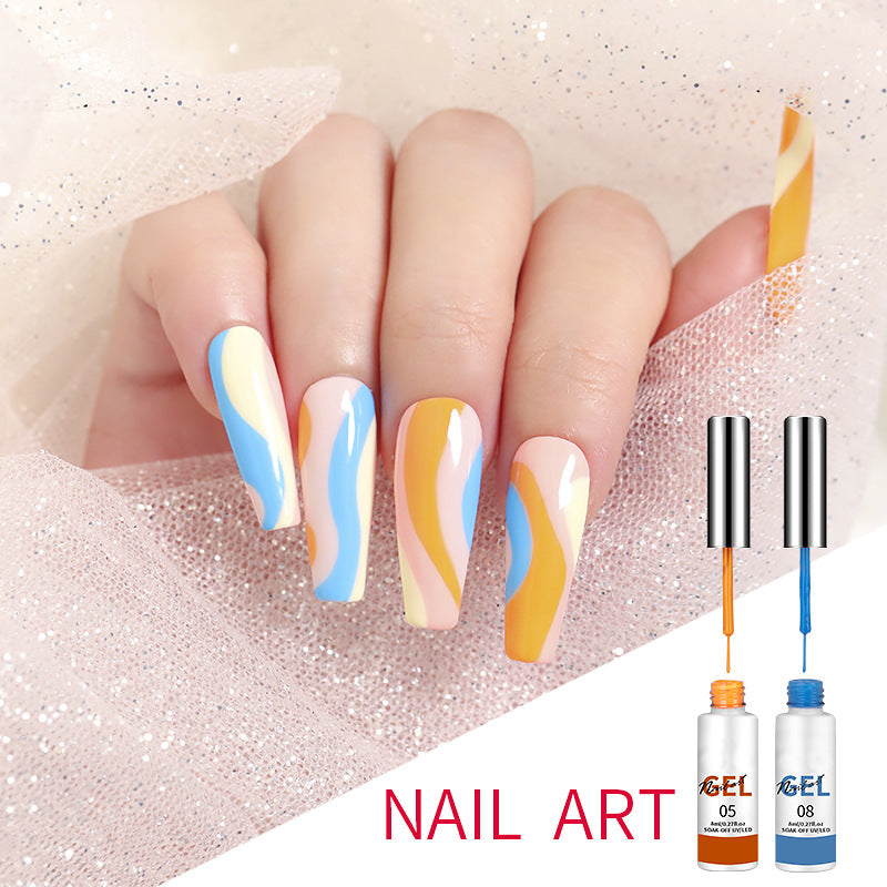 Nail Art Manicure Drawing Phototherapy ted Glue 3D Spray t Gel 12 Color Set Box
