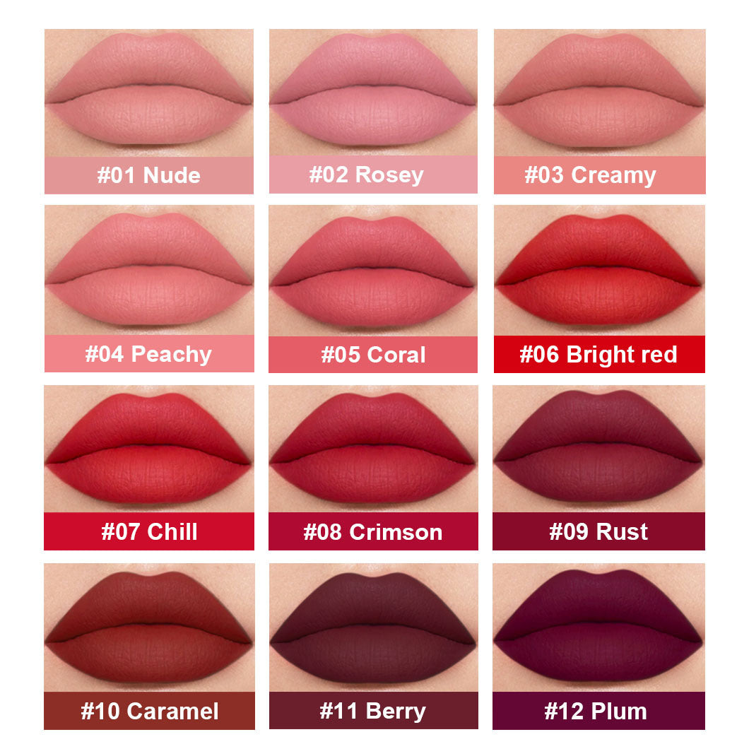 Mirsist 12-color Nude Jam Matte Lip Gloss Does Not Fade