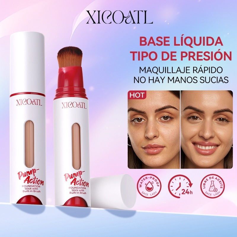 Xicoatl Press Liquid Foundation Oil Control Natural Light And Thin