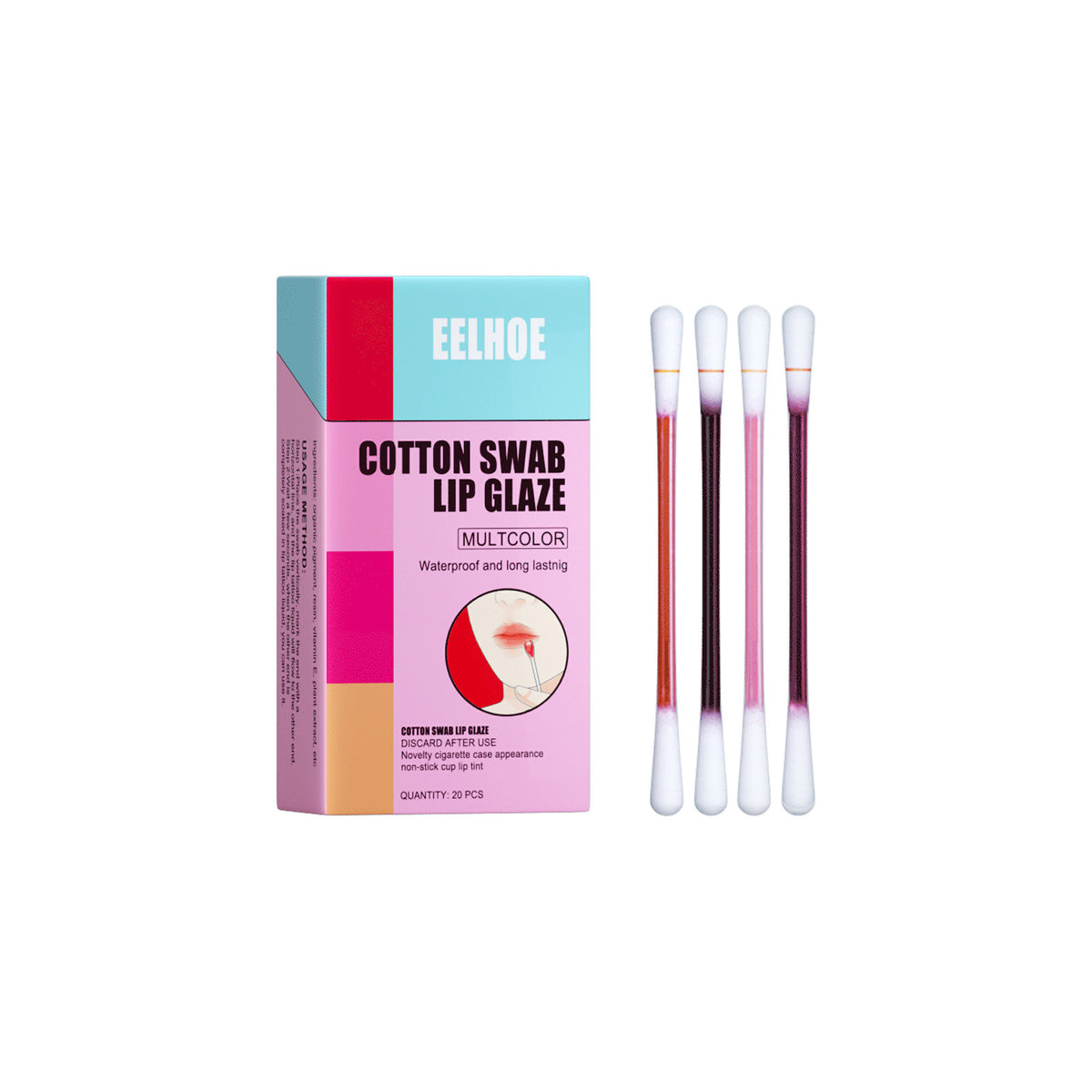 Eelhoe Cotton Stick Lip Glaze Cigarette Box Red