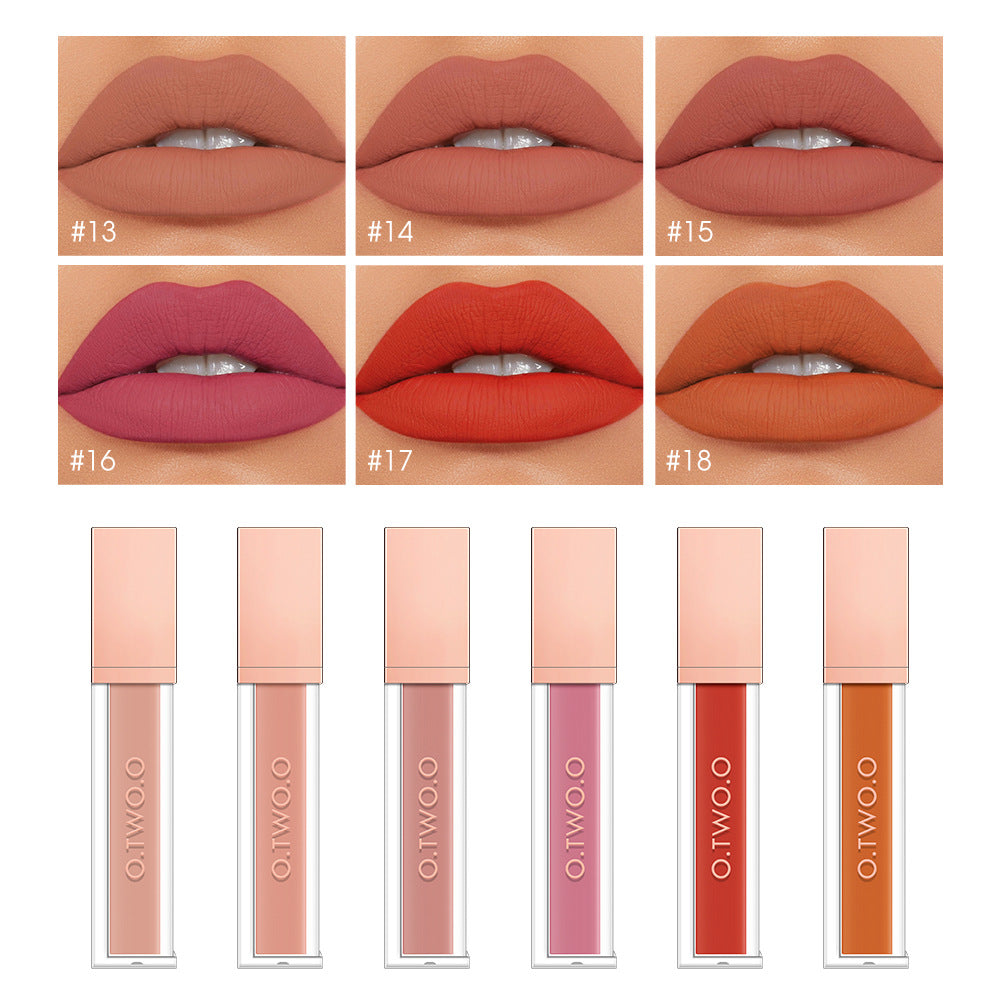 O.TWO.O High-energy Dense Fog Matte 18 Color Lip Glaze Non-stick Cup Velvet