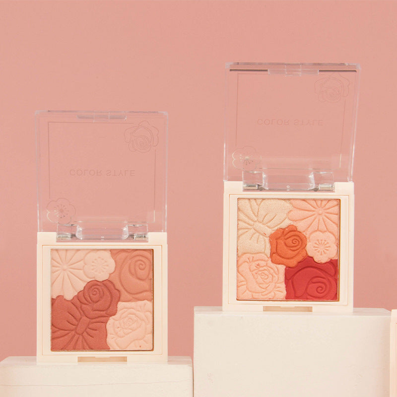 COLOR STYLE Embossed Petal Natural Contouring Highlight Blush Palette