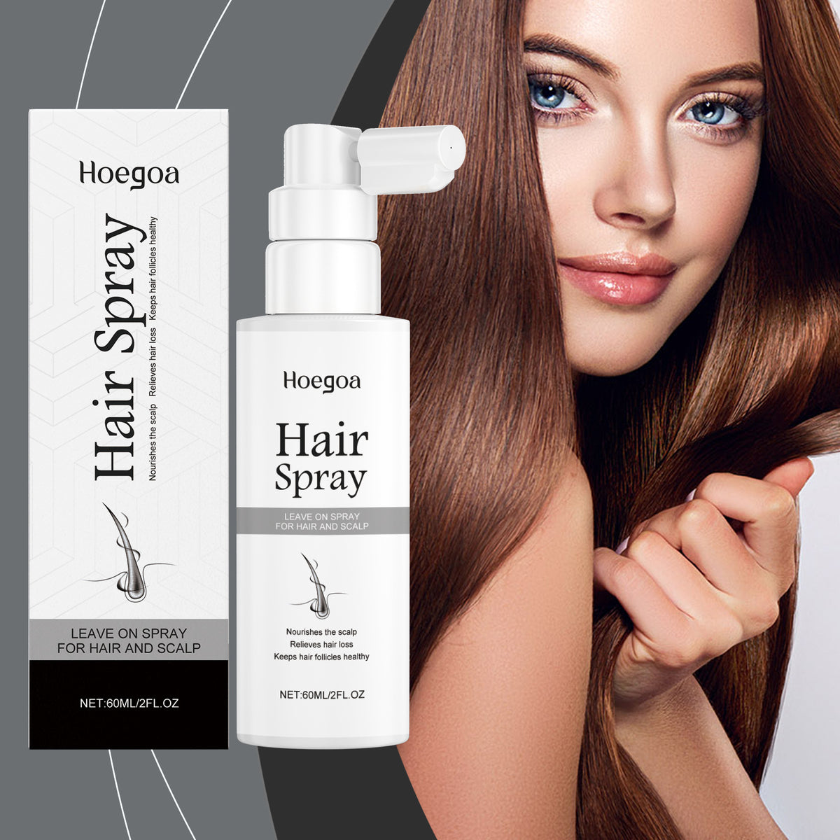 HoeGoa Hair Care Spray Hair Root Deep Moisturizing Scalp Massage Nourishing Nutritional Hair Care