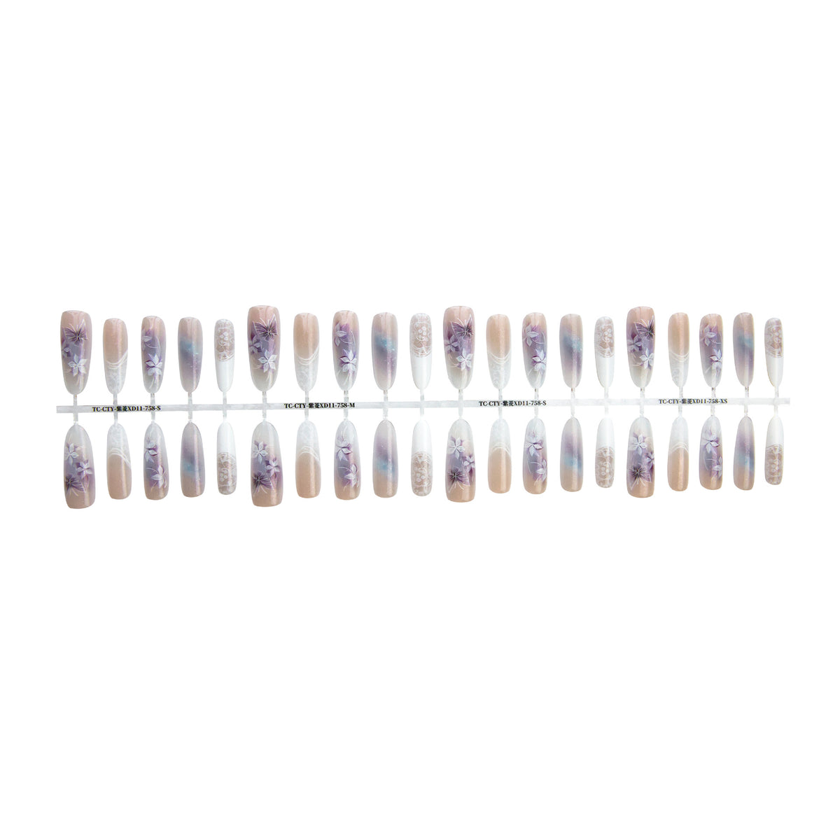 Press On Nails Chinese Style Traditional Butterfly Oval Almond Prefabricated Nail Art