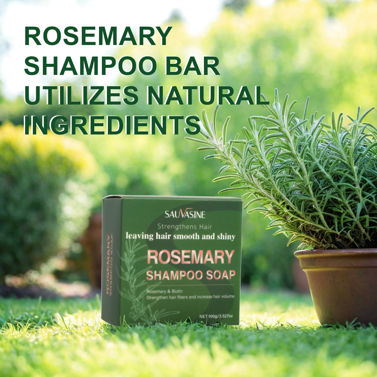 Sauvasine Rosemary Shampoo Soap Deep Cleaning Hair Care