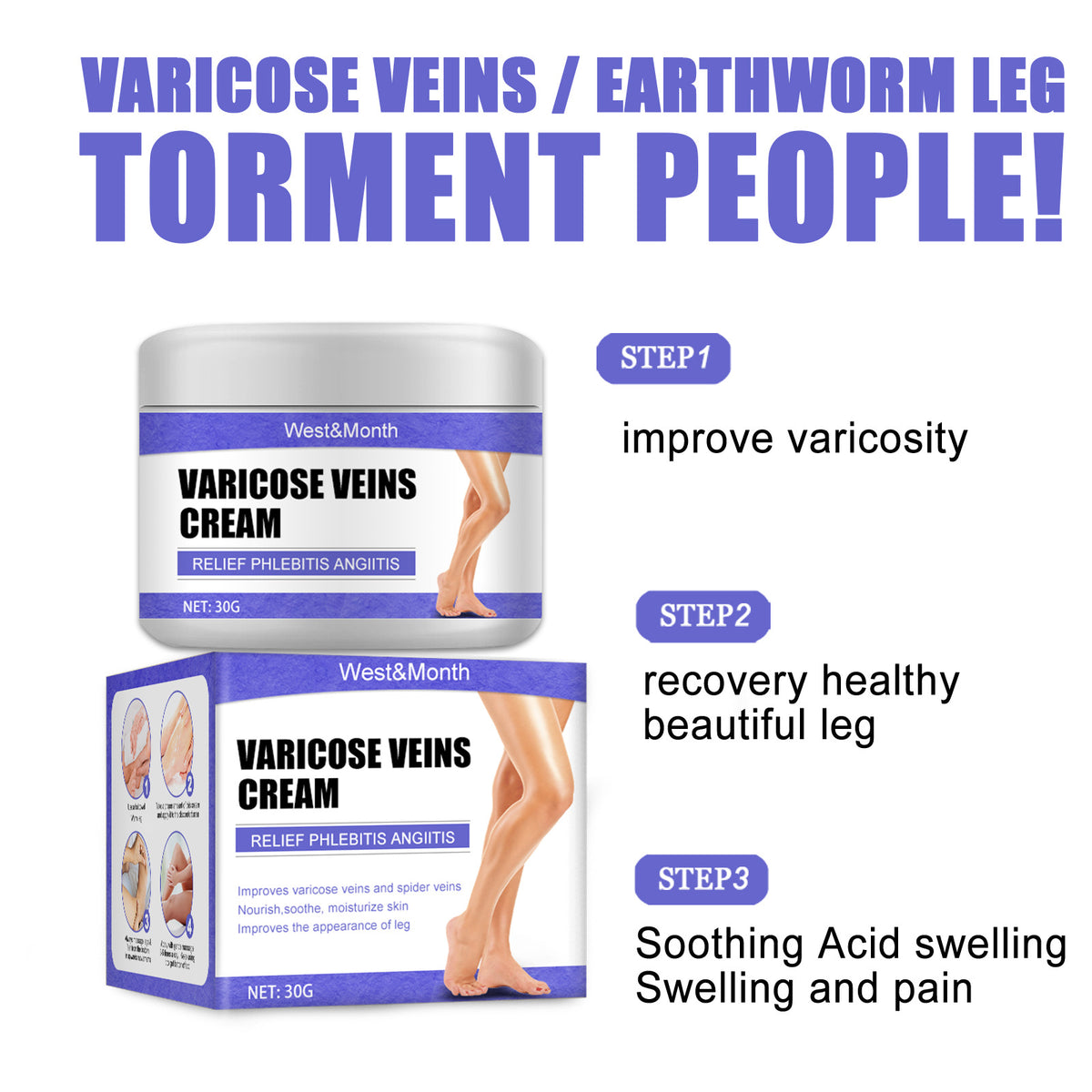 West&Month Vein Nourishing Cream Blue Vein ful Legs