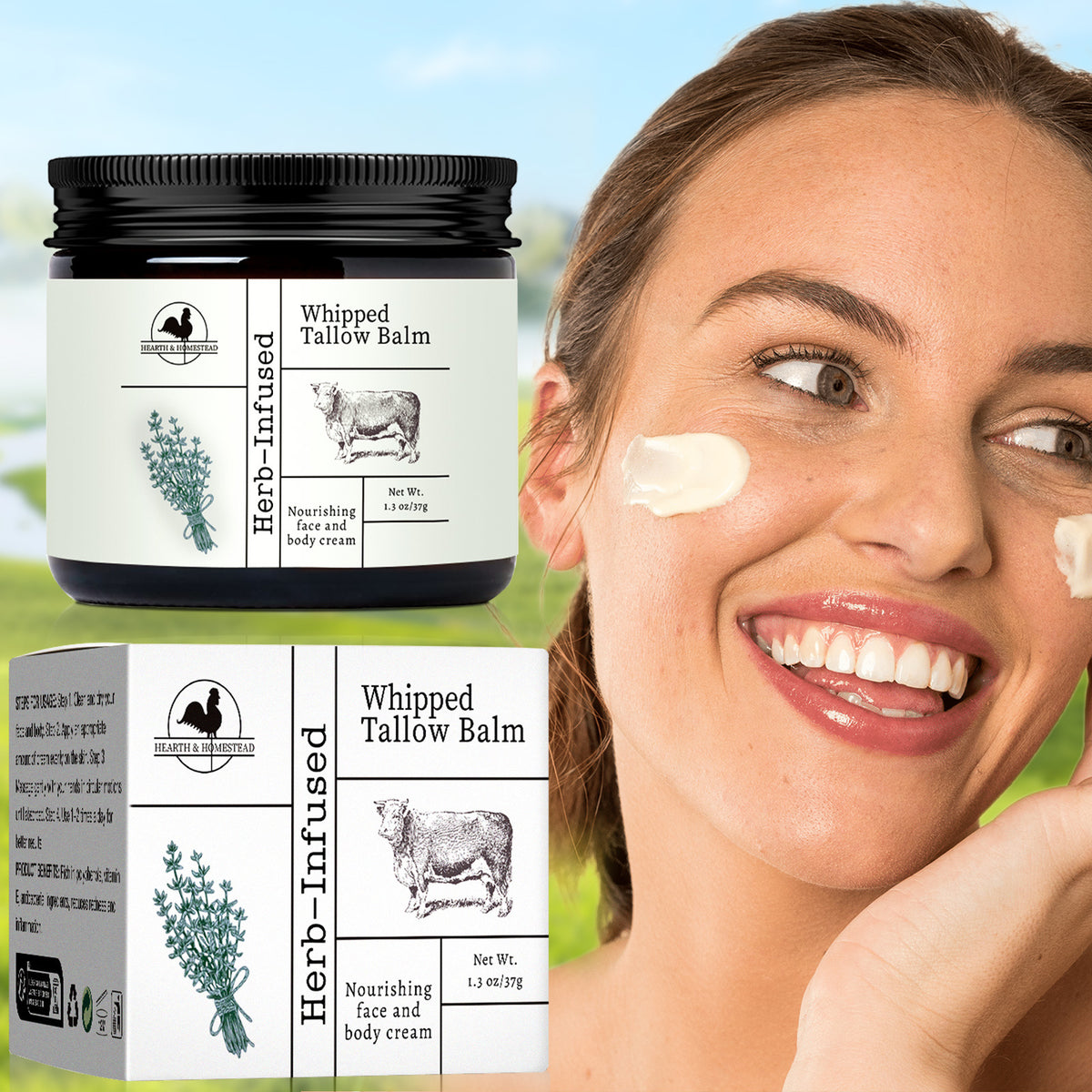 Hearth & Homestead Cow Fat Cream 37g Moisturizing Beauty