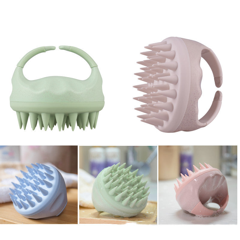 Wheat Straw Silicone Shampoo Comb Massage Brush Hairdressing Bath