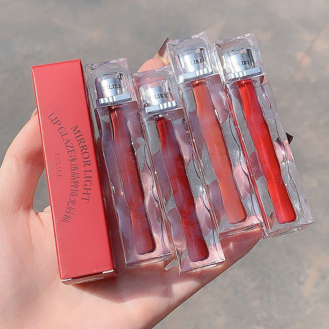 USLIKE Ice Transparent Mirror Water Light Lip Lacquer
