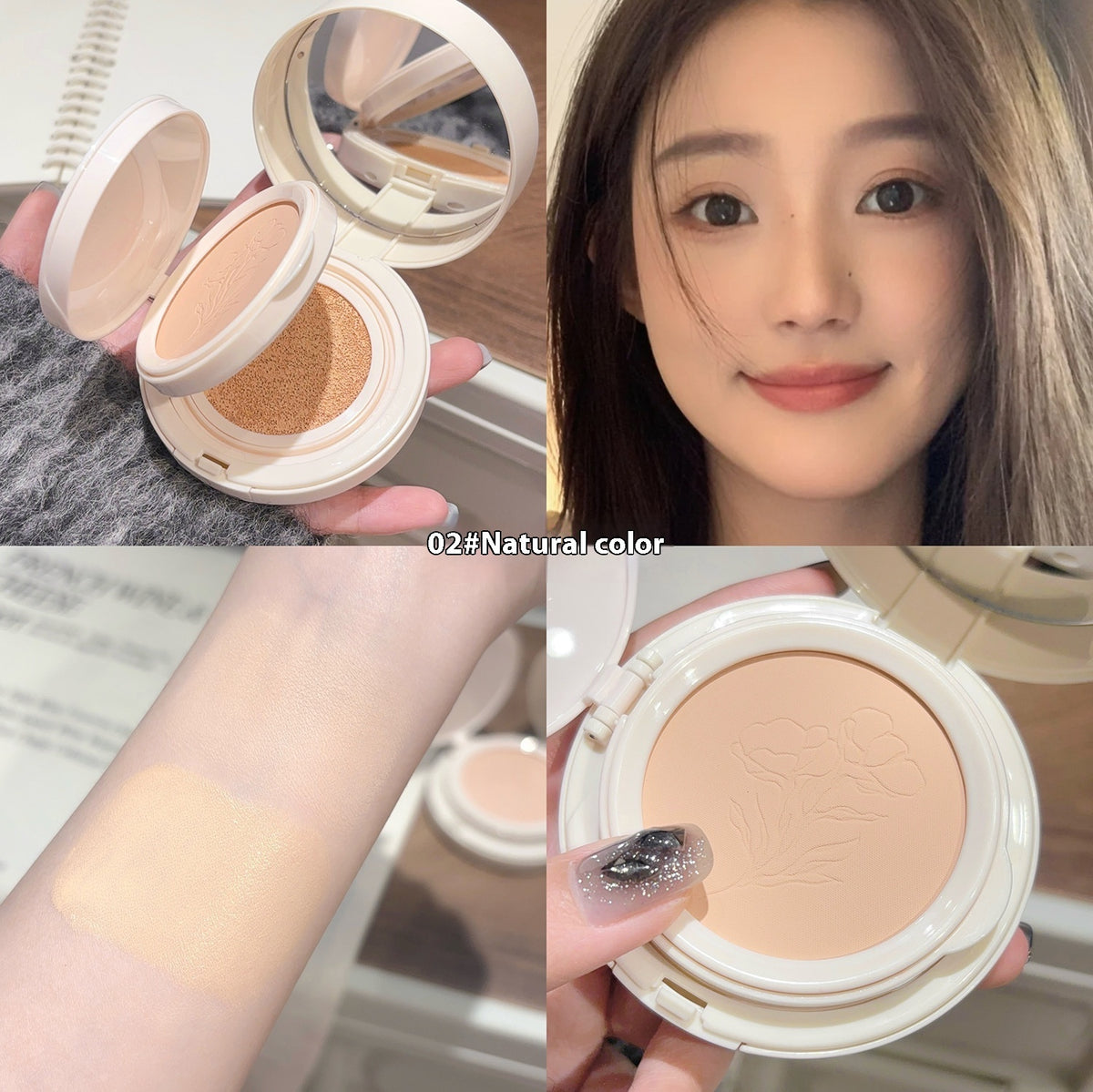 Gege Bear Two-in-one Powder Cushion Foundation Moisturizing And Clear Natural Non-stuck Powder Makeup Brightening Finishing Concealer