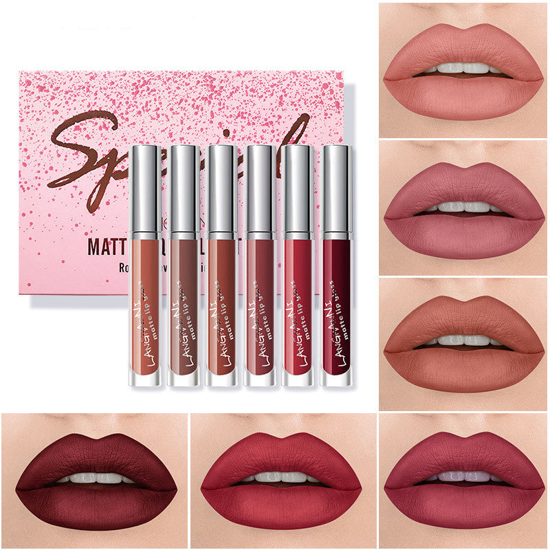 Langmanni Lipstick 6 Count Set Matte Velvet Lip Gloss