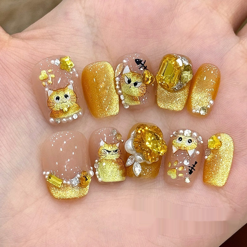 Cat's Eye Wear Nail Short Exquisite Cute Wear Manicure