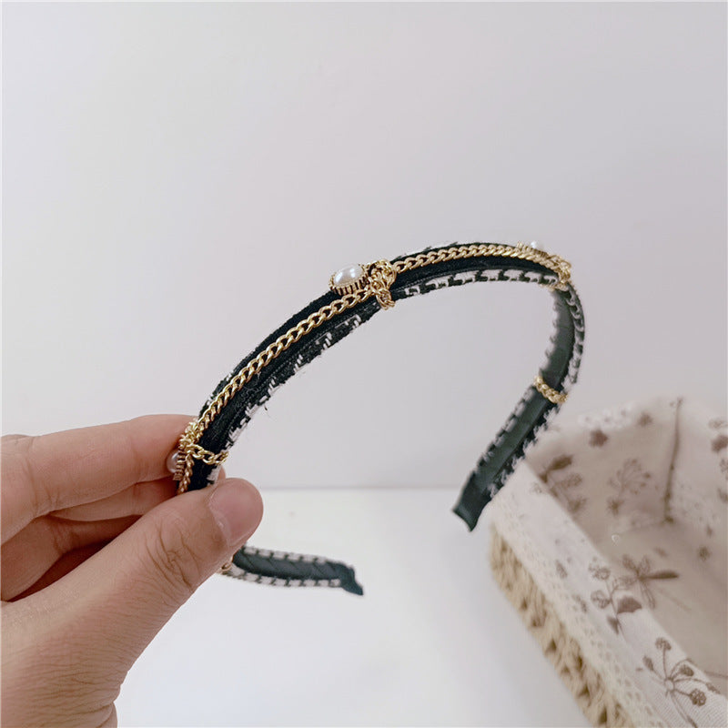 French Maiden Pearl Chain Headband