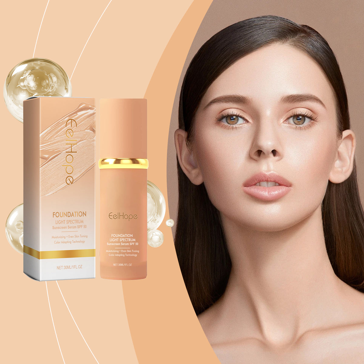Eelhope Natural Lightweight Concealer And Moisturizer Liquid Foundation