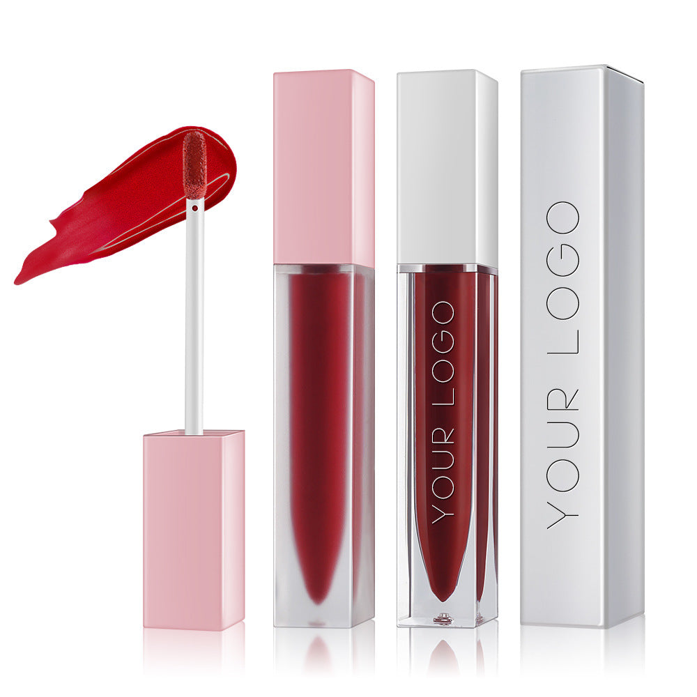 Your Logo Lip Honey Matte Lipstick Glossy Clear Frosted Square Tube