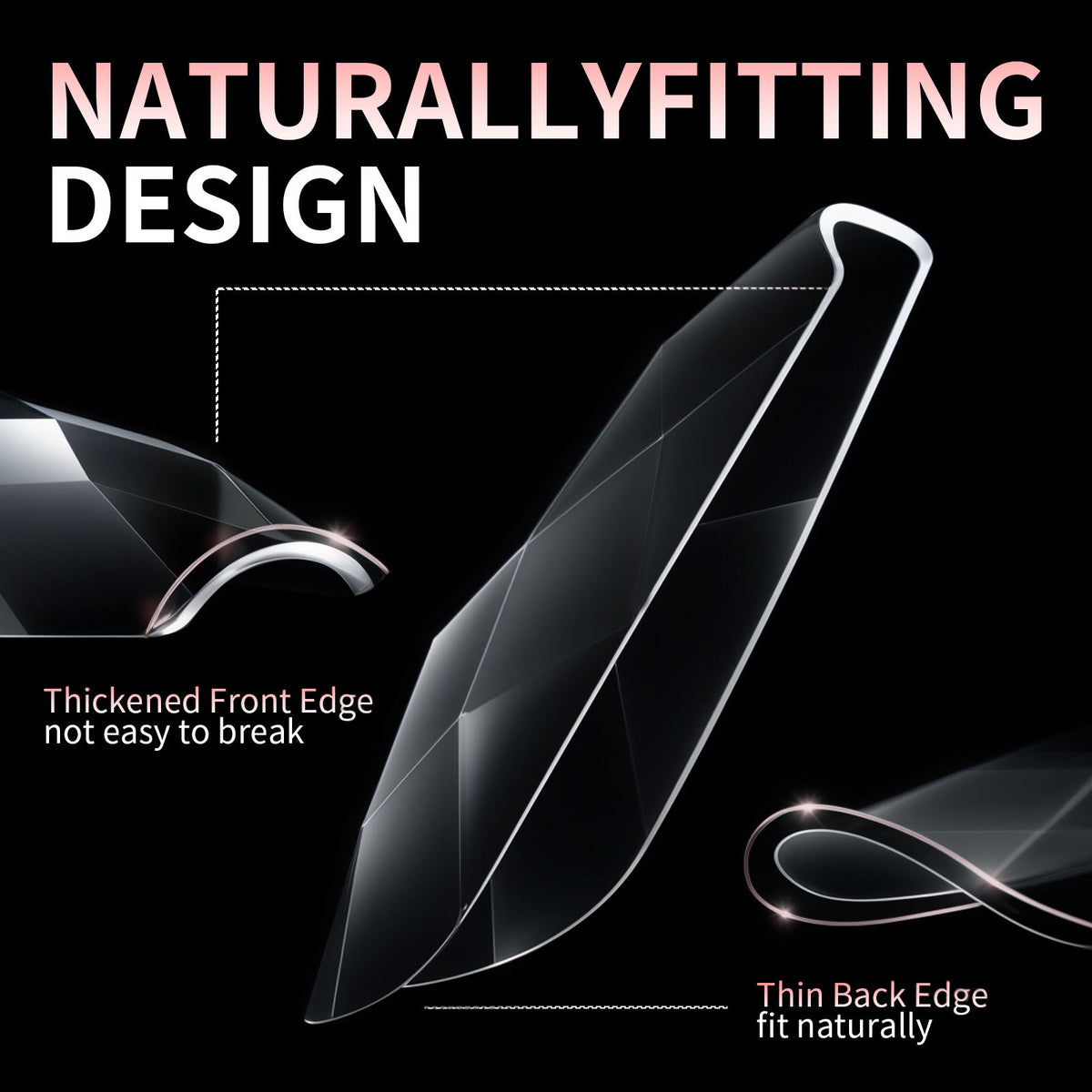 Misscheering 3D Diamond Wear Long Shaping Nail Tip