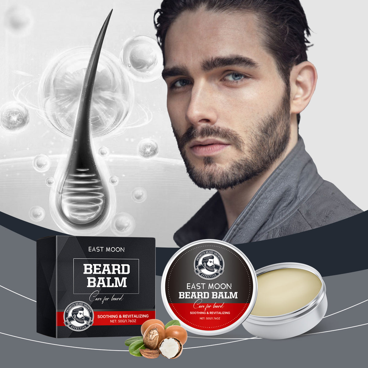 East Moon Beard Care Cream Men's Moisturizing And Cleaning