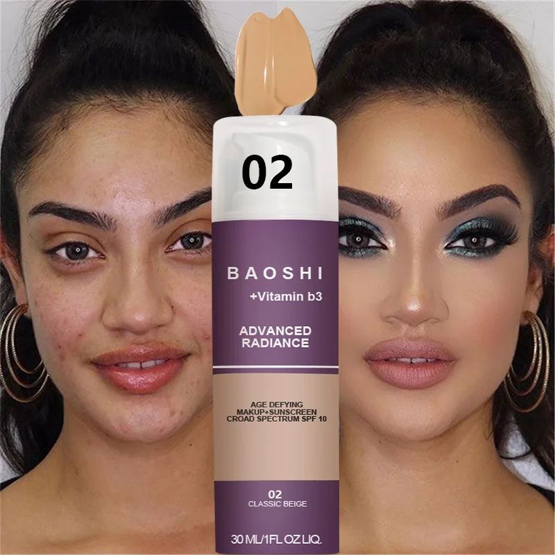 Baoshi 30ml Concealer Foundation Waterproof Long Lasting Dark Skin
