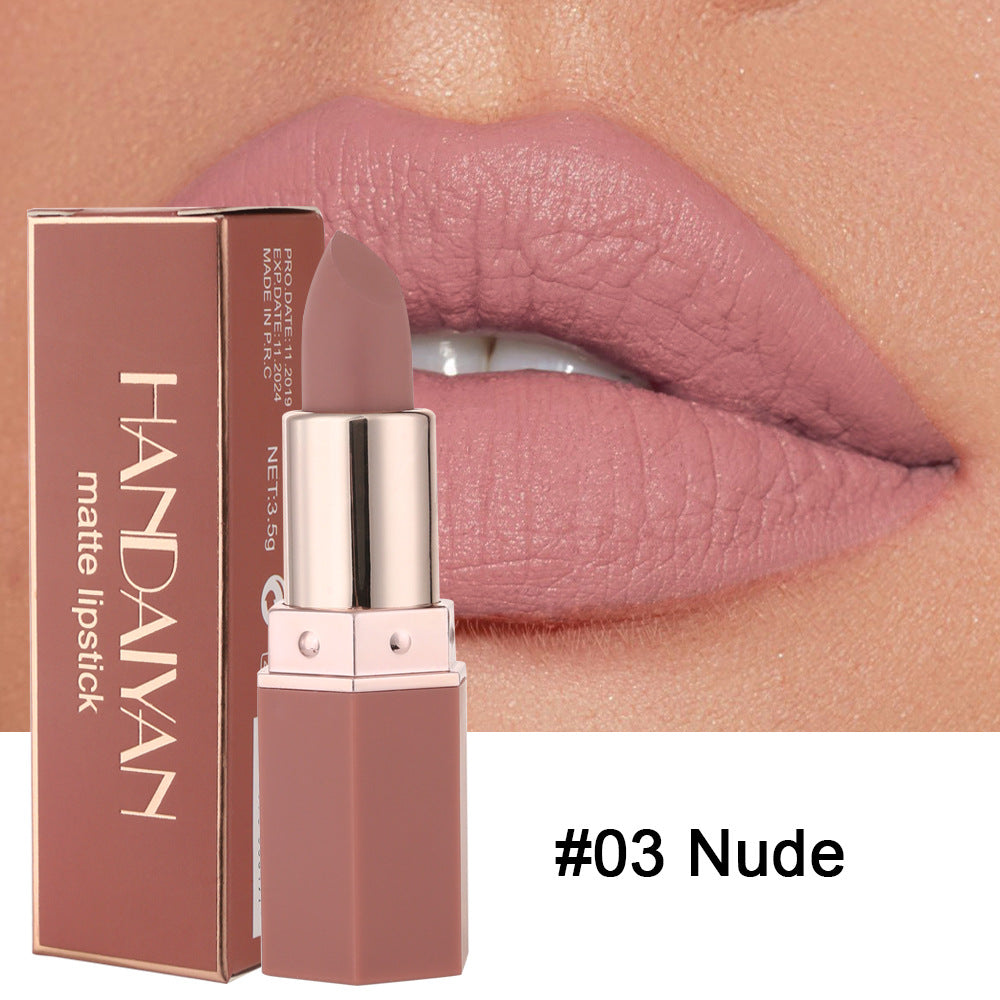 Handaiyan 6-color waterproof nude matte durable lipstick