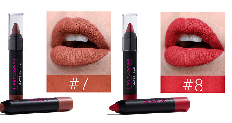 Langmanni 12 PCs Lipstick Kit Long Lasting Matte Set Lipstick