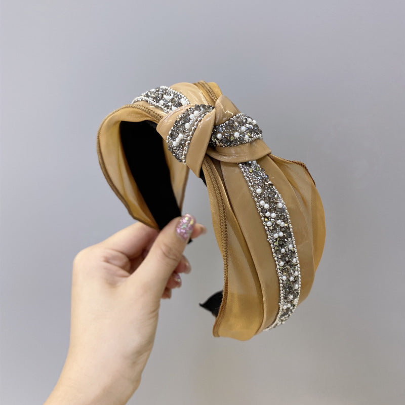 Pearl and diamond knotted headband