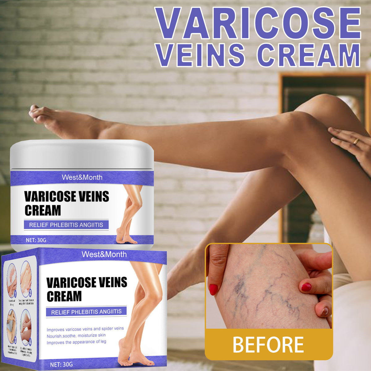West&Month Vein Nourishing Cream Blue Vein ful Legs