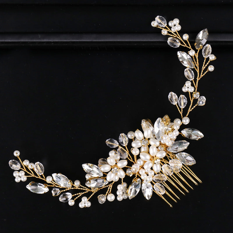 Tuoming Headdress In Europe And America Pearl Hair Comb Wedding Dress Accessories Updo Hair Accessories Bridal Ornament