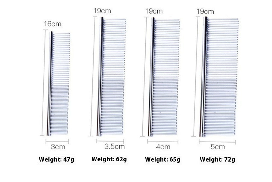 Pet Cat Dog Stainless Steel Straight Comb