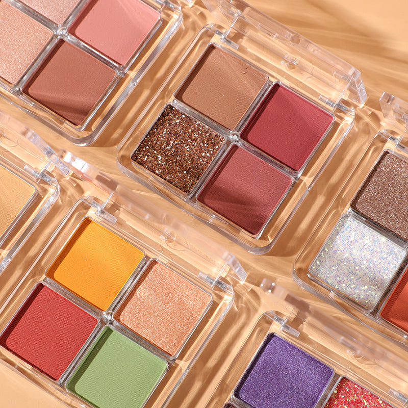 Lameimla Pearlescent Waterproof Beauty Sequin Four-Grid Eyeshadow