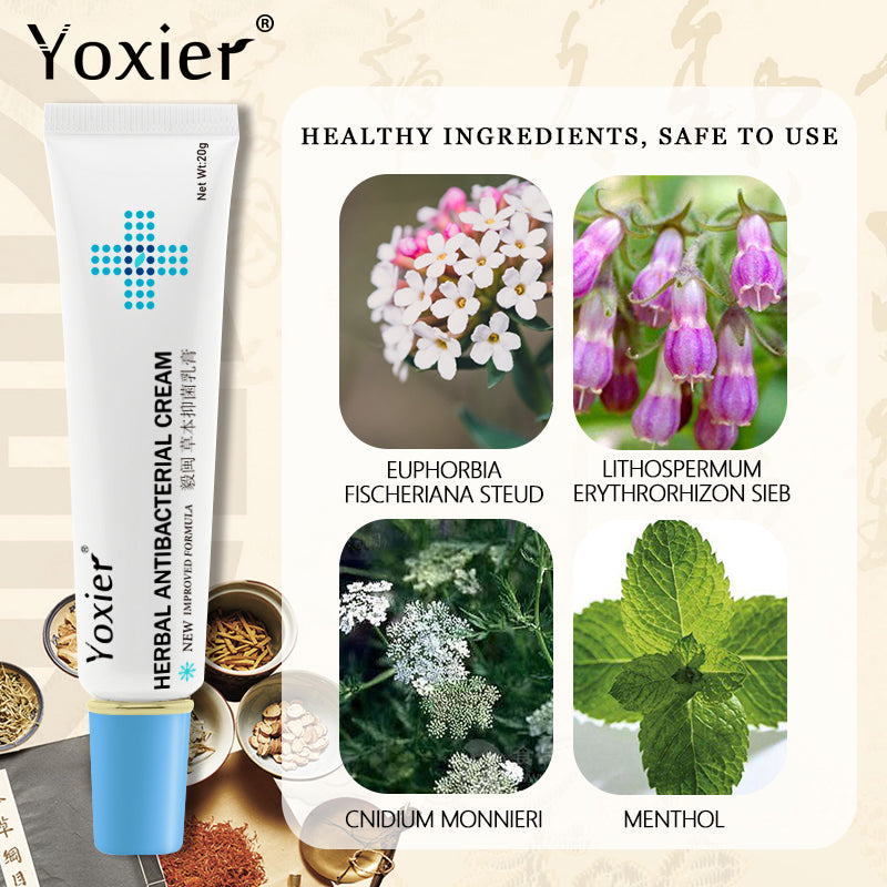 Yoxier Herbal Antibacterial Cream Psoriasis Cream Anti-itch Comfort Eczema Skin Rash Urticaria Desquamation Care