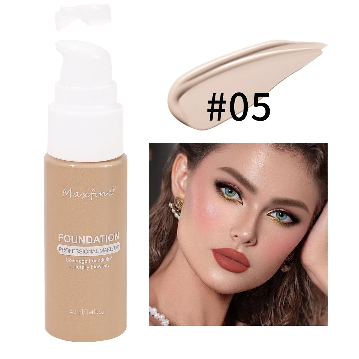Maxfine 12 Colors Liquid Foundation Waterproof Concealer Long Lasting