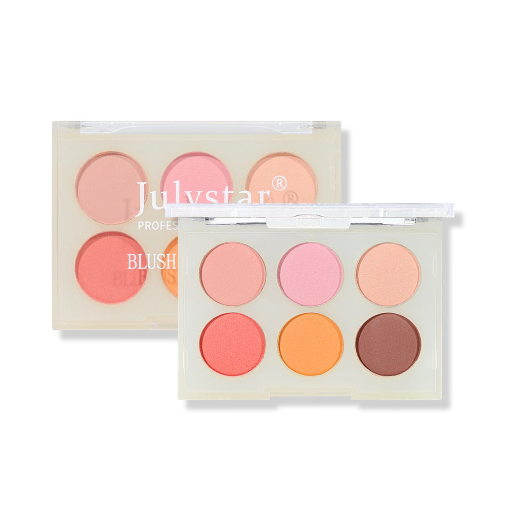 Julystar Beauty Matte Rouge Blush Nourishing Three-dimensional Eye Shadow Six-color Integrated