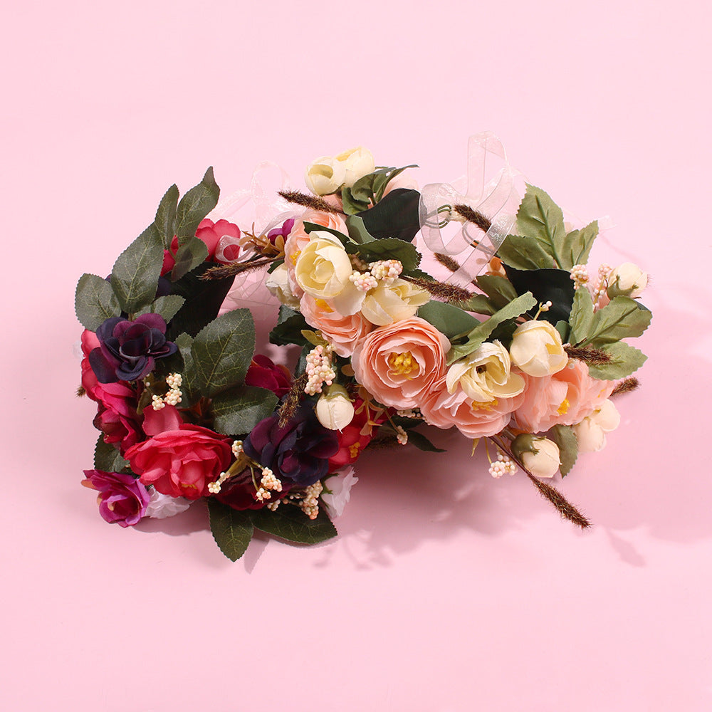 Silk yarn simulation flower headband