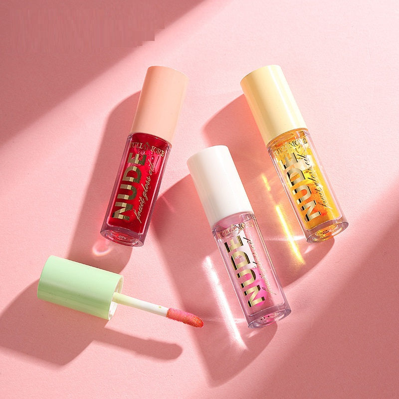 Tulliaimore Temperature Change Fruit Lip Gloss Mirror Water Light Lip Lacquer