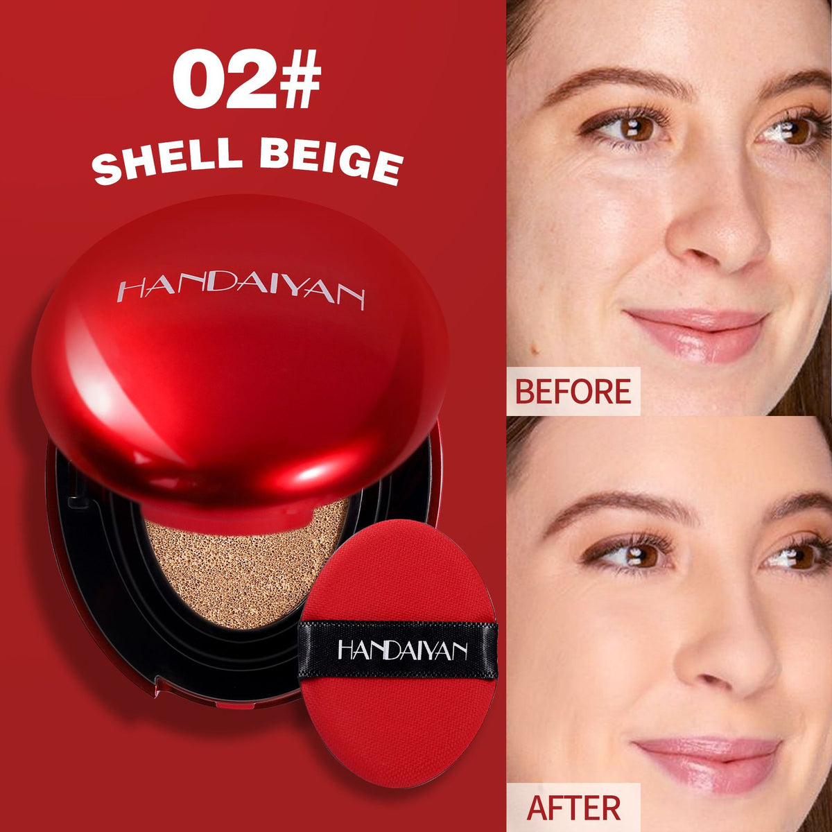 Handaiyan 6 Colors Concealing Foundation With Air Cushion Lasting Moisturizing