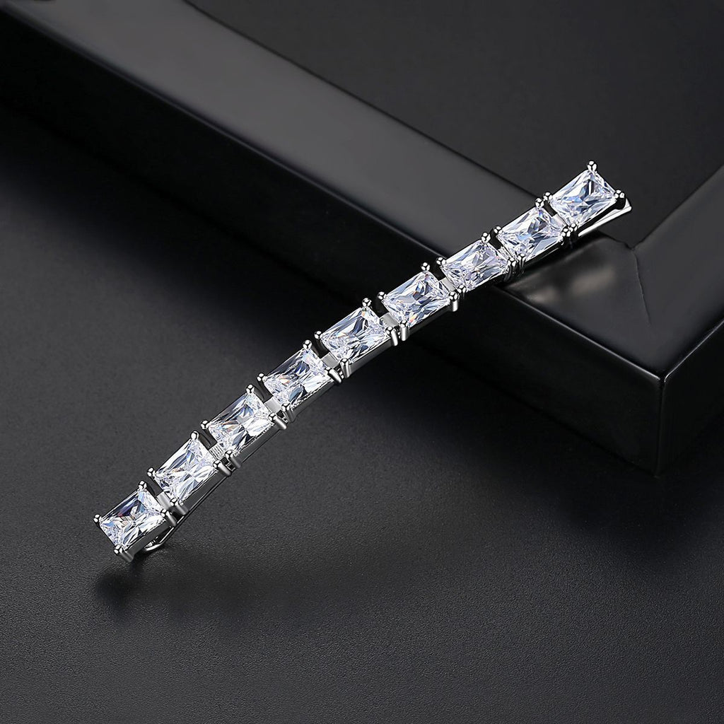Square Zircon Gang Drill Women's Bobby Edge Clip
