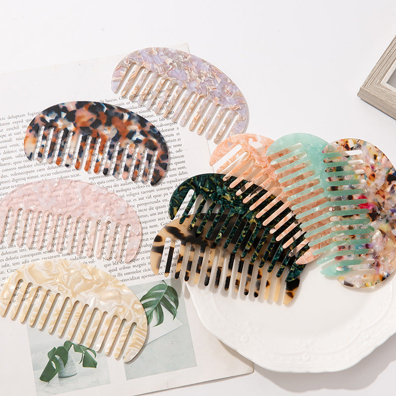 Women's Acetate Plate Semicircle Geometric Comb