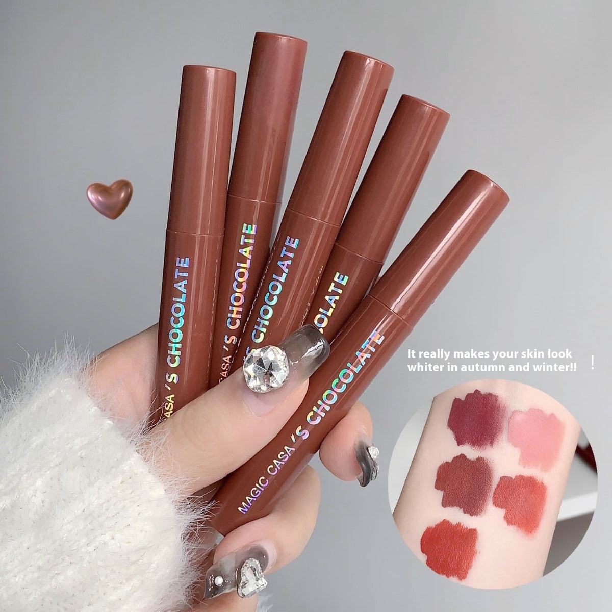 Magic Casa Five Pieces Of Chocolate Lip Glaze Set Matte Finish