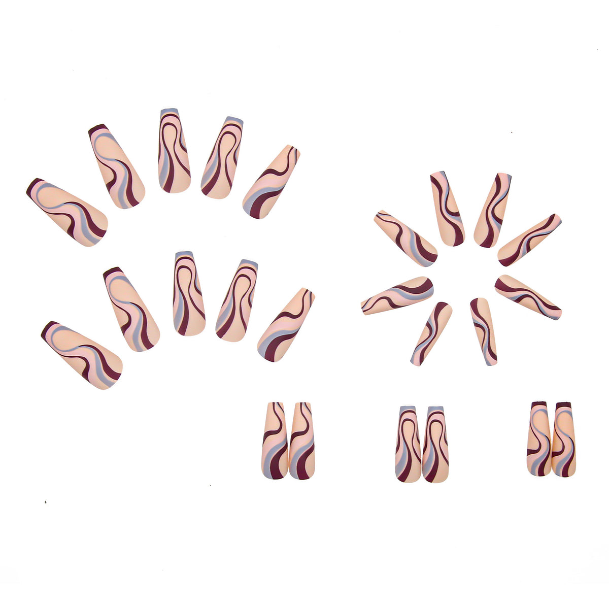 Ballet Wave Line Detachable Finished Product Nail Stickers
