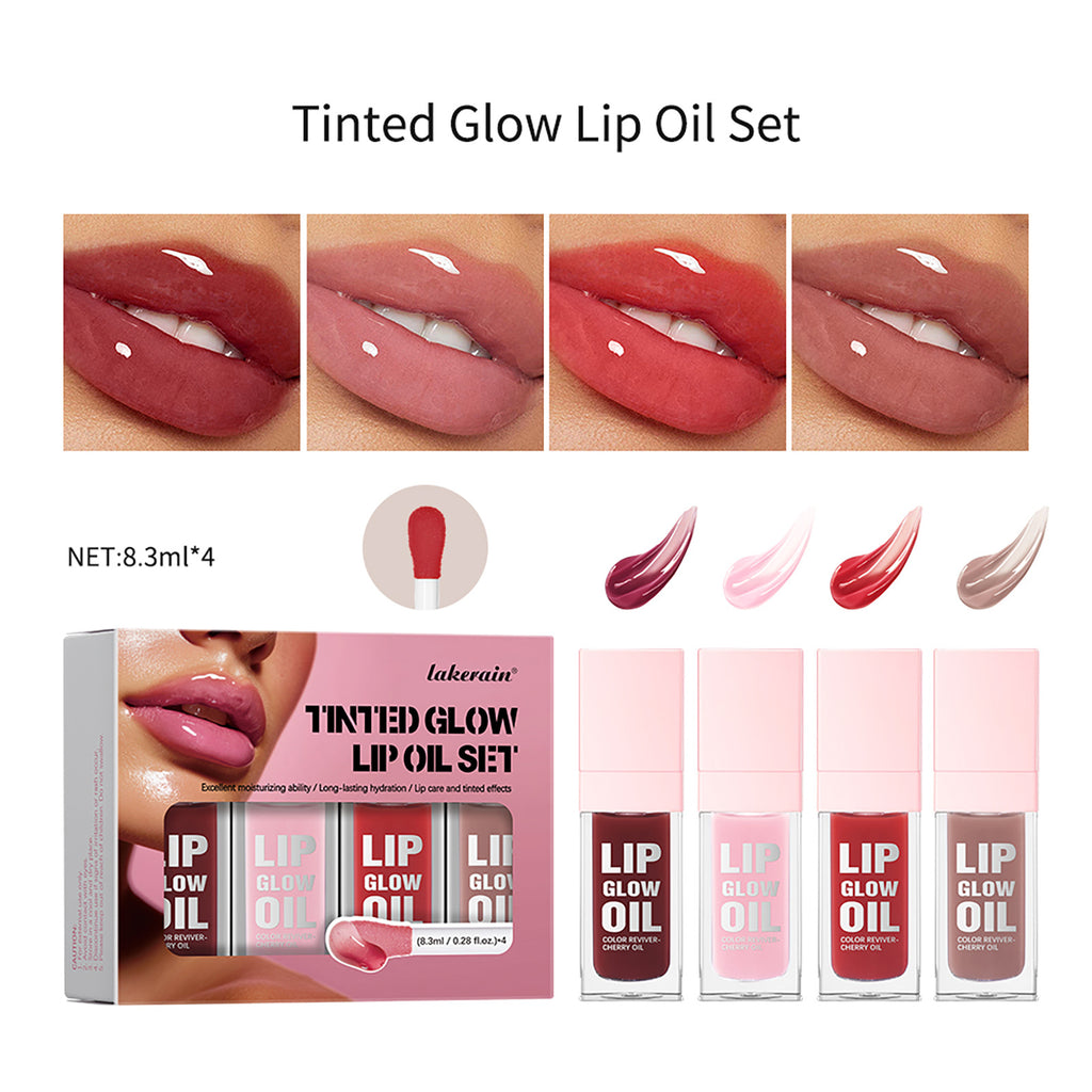 Lakerain Lip Oil Suit Nourishing Moisturizing Full Lips Mirror Water Light