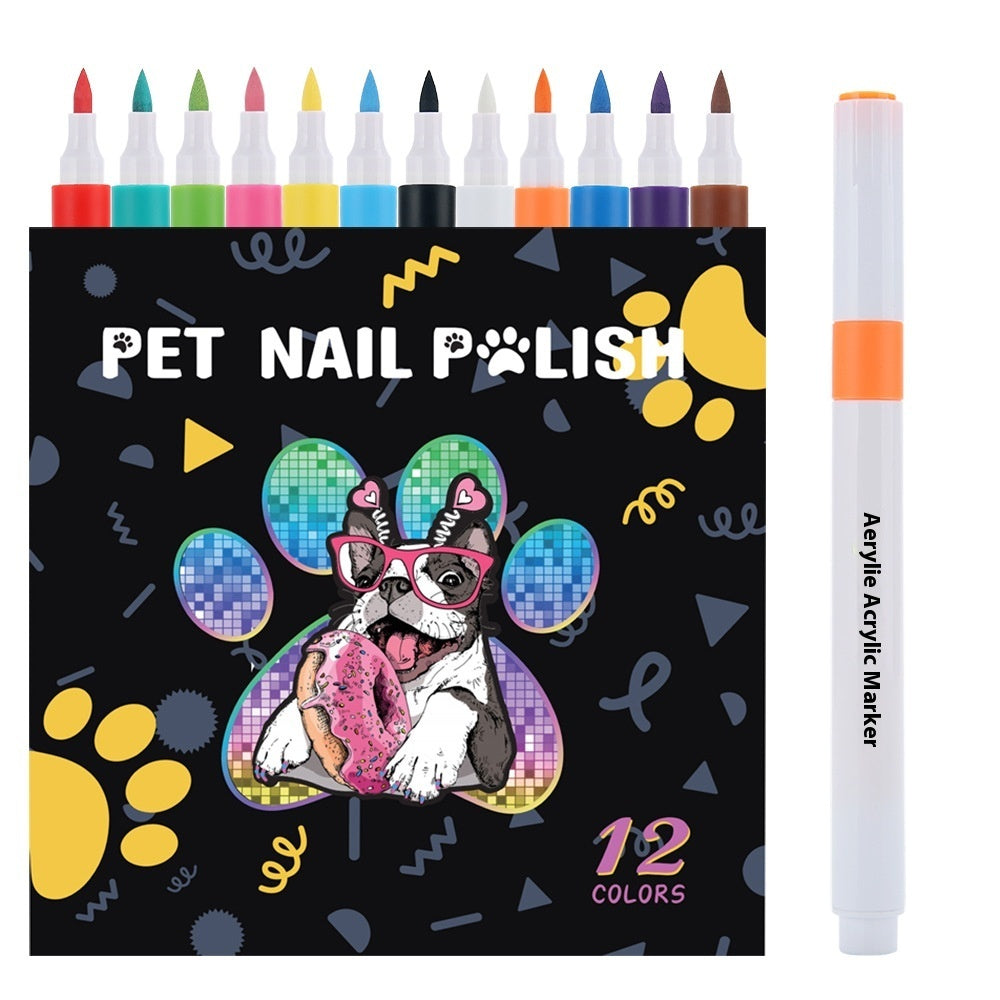Aerylie Arclic Marker Opaque Color Nail Brush Graffiti Water-based Laminated Pet Manicure