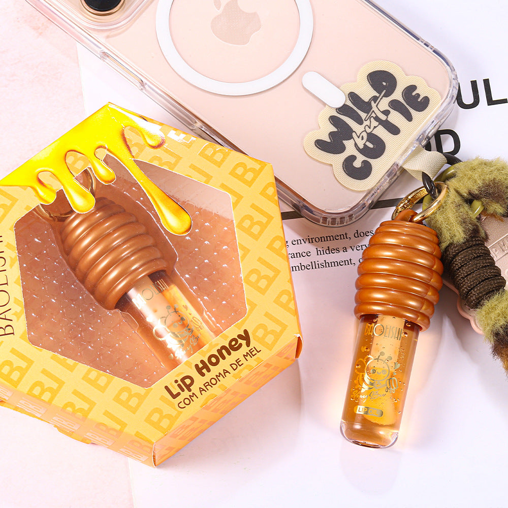 Baolishi Moisturizing And Nourishing Honey Lip Gloss Portable Keychain Can Be Pannier Bag