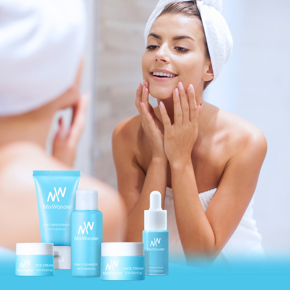MixWOnder Five-piece Moisturizing Cleansing Tonic Lotion Cream Eyes Lotion Travel Pack