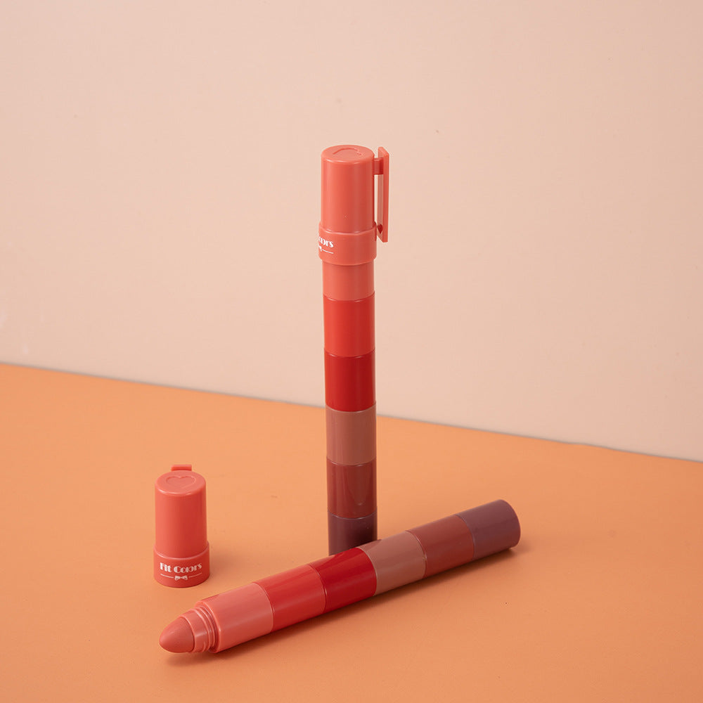 Fit Colors 6 Sections Of Misty Velvet Show Color And Do Not Touch Cup Lip Gloss Lipstick Pen