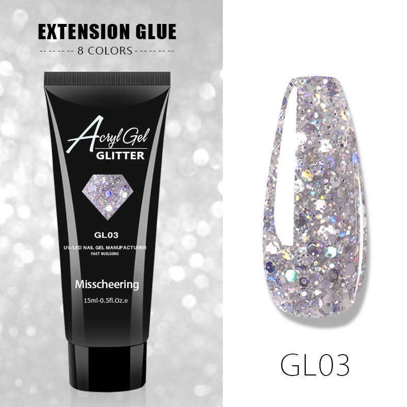Acryl Gel Glitter Nail Extension Gel less and Rapid Nail Extension
